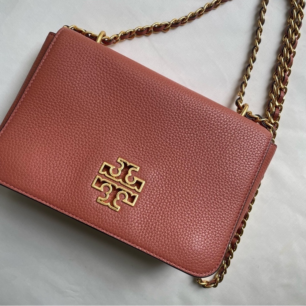 EUC Tory Burch Pebbled Leather Shoulder Bag in Rose